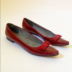 Stuart Weitzman Red Flats with Bow
